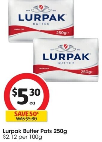Coles Lurpak Butter Pats 250g offer