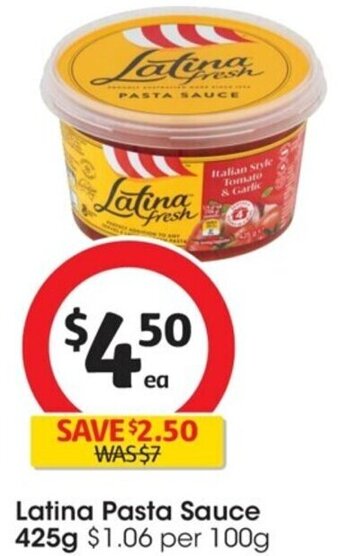 Coles Latina Pasta Sauce 425g offer