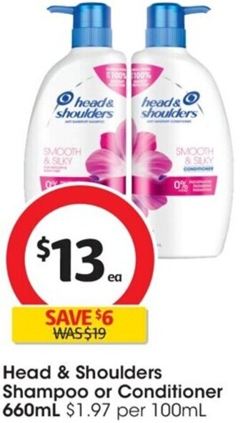 Coles Head & Shoulders Shampoo or Conditioner 660 ml offer