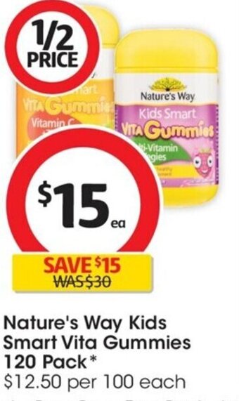 Coles Nature's Way Kids Smart Vita Gummies 120 Pack offer