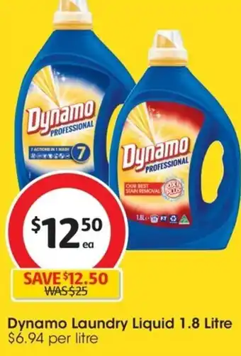 Coles Dynamo Laundry Liquid 1.8 Litre offer
