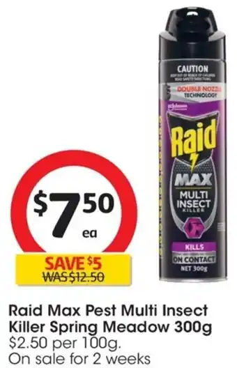 Coles Raid Max Pest Multi Insect Killer Spring Meadow 300g offer