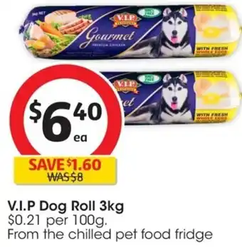 Coles V.I.P Dog Roll 3kg offer