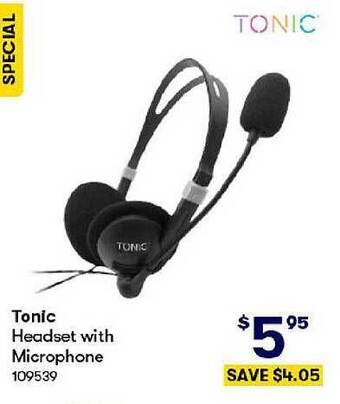 BIG W Tonic headset with microphone offer