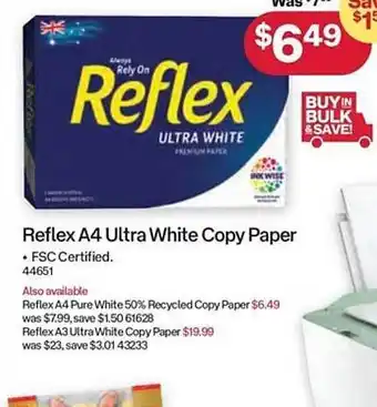 Australia Post Reflex a4 ultra white copy paper offer