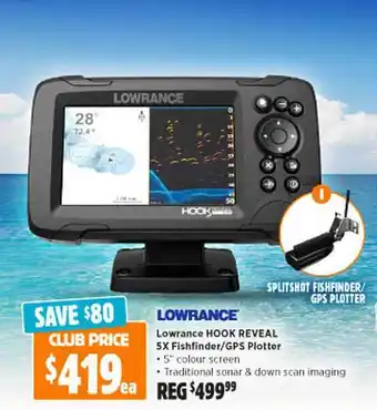 Anaconda Lowrance hook reveal 5x fishfinder gps plotter offer