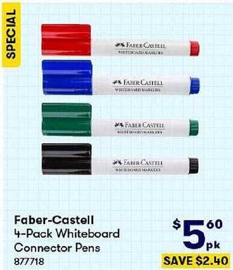 BIG W Faber-castell 4-pack whiteboard connector pens offer