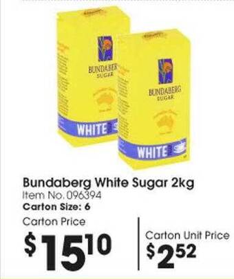 Campbells Wholesale Bundaberg white sugar offer