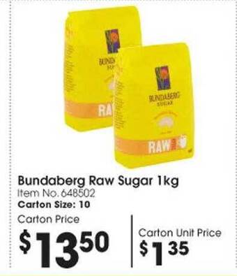 Campbells Wholesale Bundaberg raw sugar offer