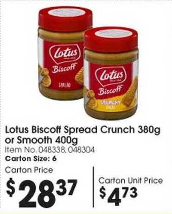 Lotus biscoff spread crunch or smooth