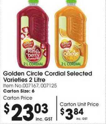 Golden circle cordial