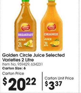 Campbells Wholesale Golden circle juice offer