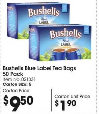 Campbells Wholesale Bushells blue label tea bags offer