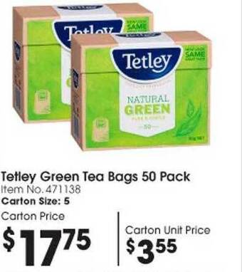 Tetley green tea bags