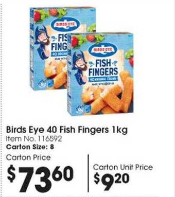 Campbells Wholesale Birds eye 40 fish fingers offer