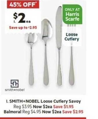Harris Scarfe Smith+nobel loose cutlery savoy offer
