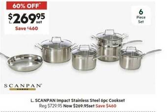 Harris Scarfe Scanpan impact stainless steel 6pc cookset offer