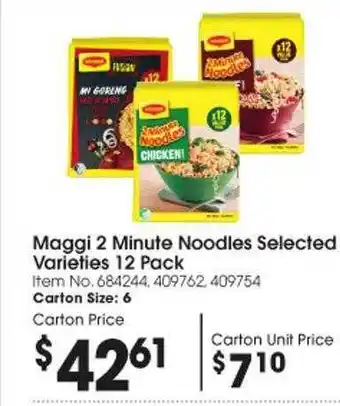 Campbells Wholesale Maggi 2 minute noodles offer