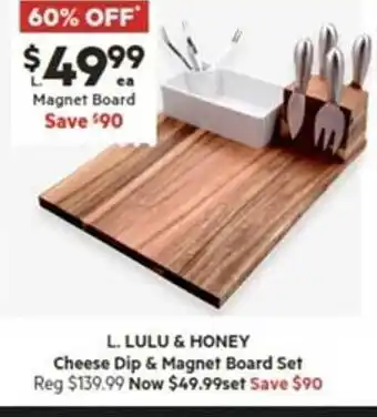 Harris Scarfe Lulu & honey cheese dip & magnet board set offer