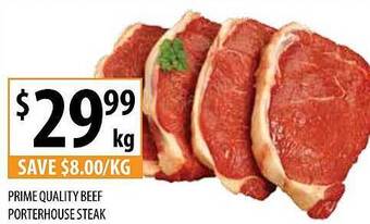Supabarn Prime quality beef porterhouse steak offer
