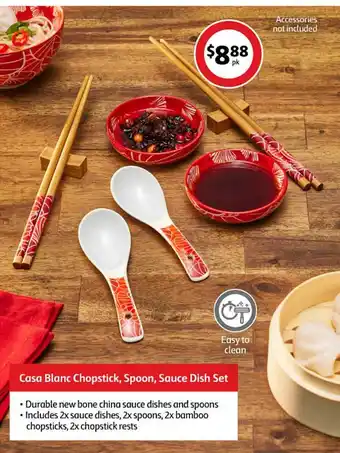 Coles Casa blanc chopstick, spoon, sauce dish set offer