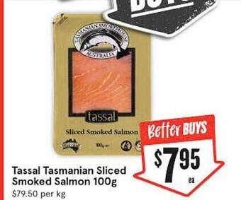 Tassal tasmanian sliced smoked salmon