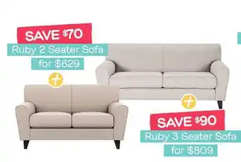 Fantastic Furniture Ruby 2 seater sofa or 3 seater sofa offer