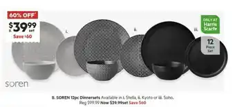 Harris Scarfe Soren 12pc dinnersets offer