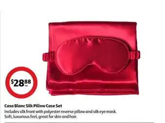 Coles Casa blanc silk pillow case set offer