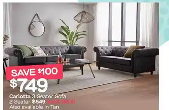 Fantastic Furniture Carlotta 3 seater sofa 2 seater offer