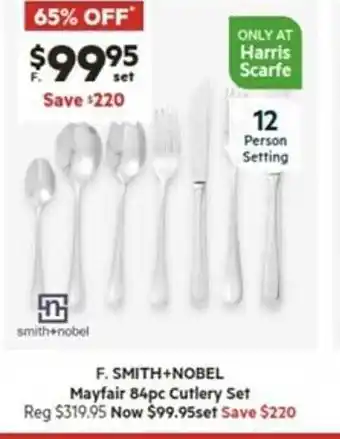 Harris Scarfe Smith+nobel mayfair 84pc cutlery set offer