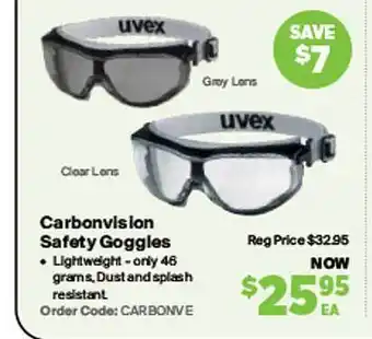 RSEA Safety Carbonvision safety goggles offer