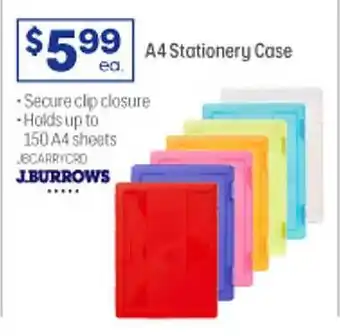 Officeworks A4 stationery case j.burrows offer