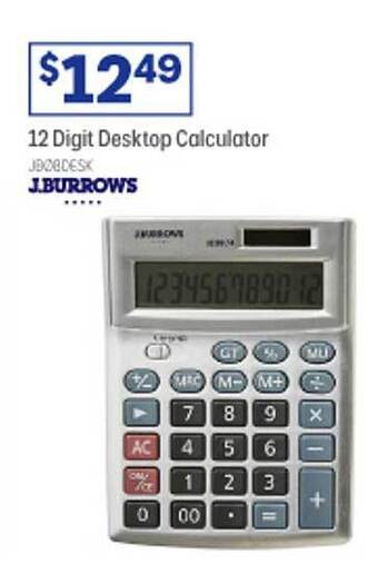Officeworks 12 digit desktop calculator j.burrows offer