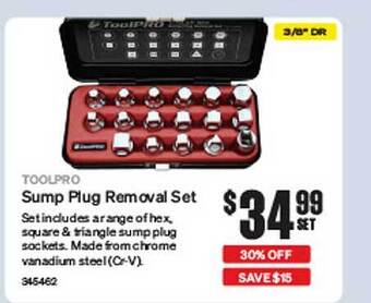 SuperCheap Auto Toolpro sump plug removal set offer