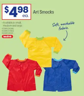 Officeworks Art smocks kadink offer