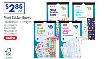 Officeworks Merit sticker books kadink offer