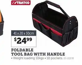 Stratco Foldable tool bag with handle stratco offer