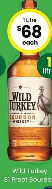 The Bottle O Wild turkey 81 proof bourbon offer