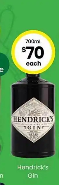 The Bottle O Hendrick's gin offer