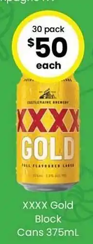The Bottle O Xxxx gold block offer
