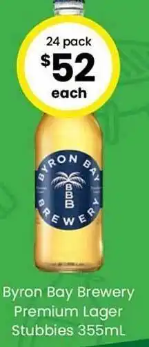 The Bottle O Byron bay brewery premium lager stubbies offer