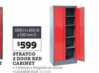 Stratco Stratco 2 door red cabinet offer
