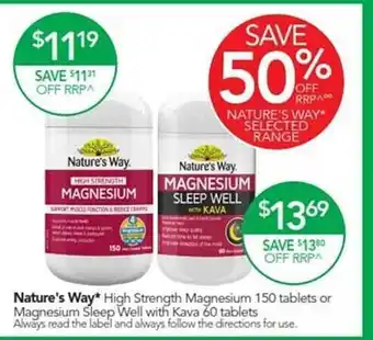 Terry White Nature's way magnesium or magnesium sleep well with kava offer
