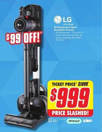 The Good Guys Lg a9 kompressor aqua handstick vacuum offer