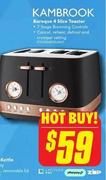 The Good Guys Kambrook baroque 4 slice toaster offer