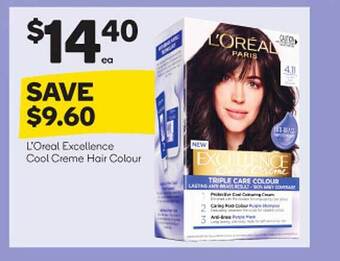 Woolworths L'oréal excellence cool creme hair colour offer
