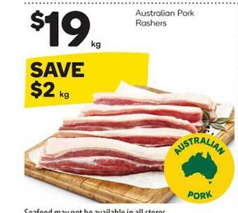 Woolworths Australian pork rashers offer