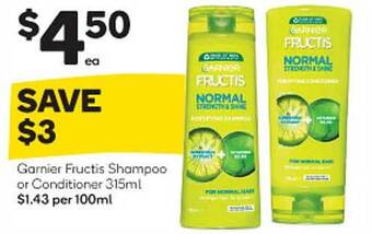 Woolworths Garnier fructis shampoo or conditioner offer