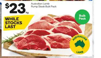 Woolworths Australian lamb rump steak bulk pack offer